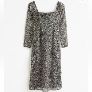 Abercrombie Emerson Chiffon Long-Sleeve Midi Dress